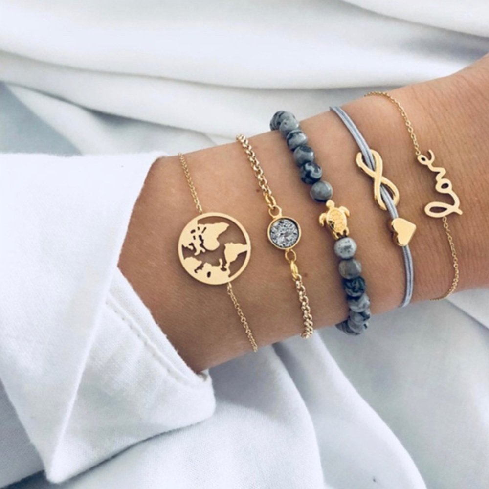 NWT🎉 Bowknot Turtle Beaded Bracelet Set